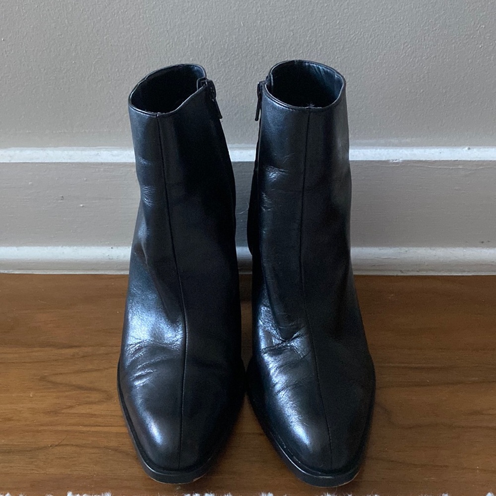 Zara leatherette Healed Booties, New